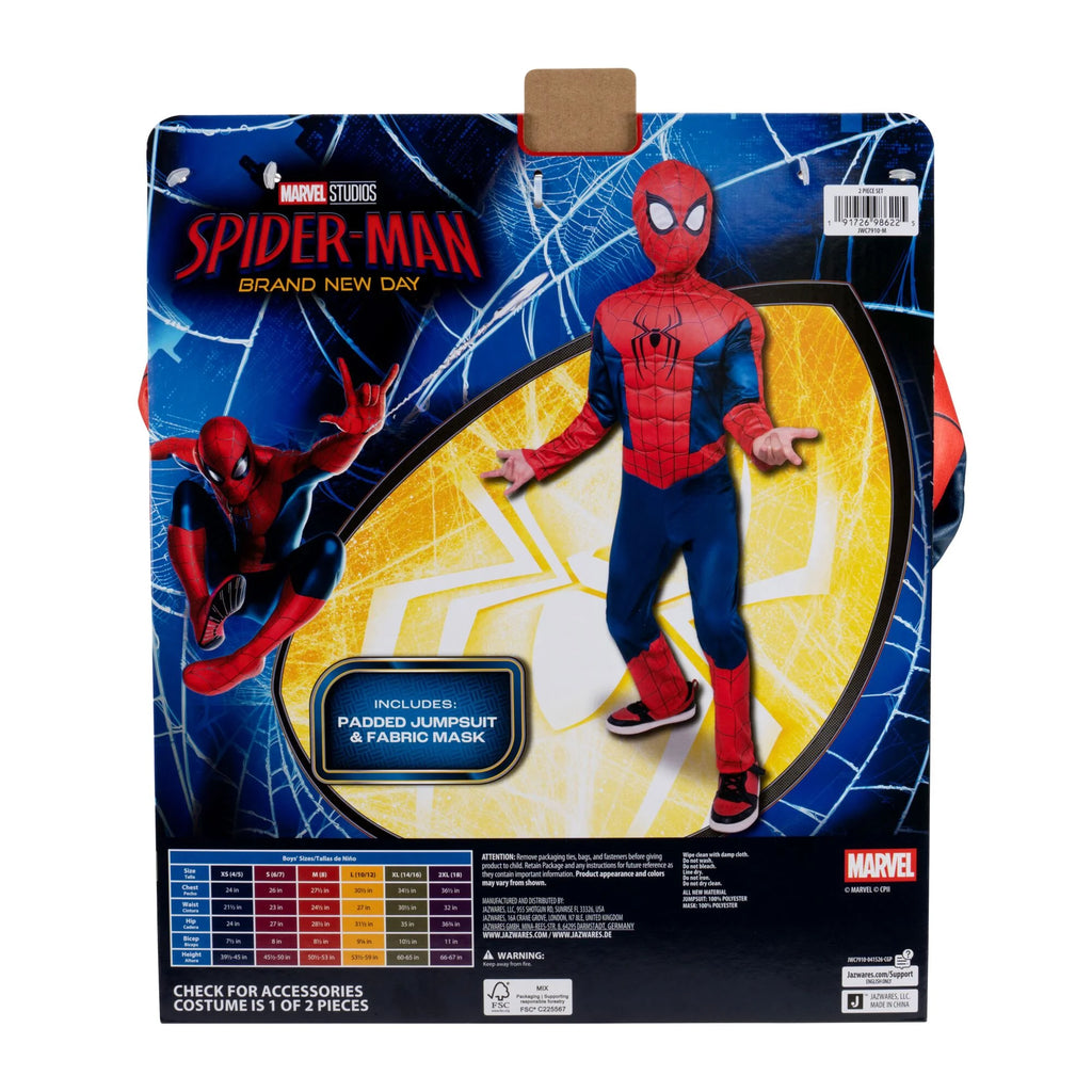 Marvel's Spider-man Halloween Costume for Children, Boy's Size S (6/7), by Jazwares