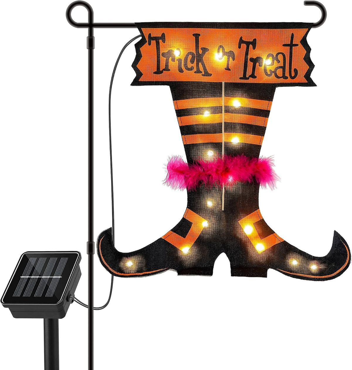 Lighted Halloween Garden Flag,12x18 Inch Solar Powered Yard Flag