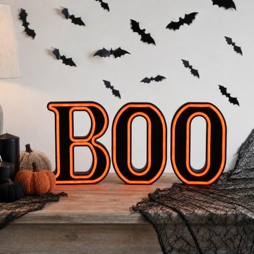 Halloween Decorations– BOO Light Up Sign for Halloween Decor Indoor