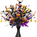 6-Pack Halloween Floral Picks 17" Jack-o'-Lanterns and 3-Color Berry