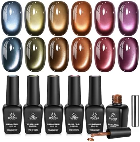 Beetles Halloween Box Cat Eye Gel Nail Polish Set, Witch Potion 6 Colors