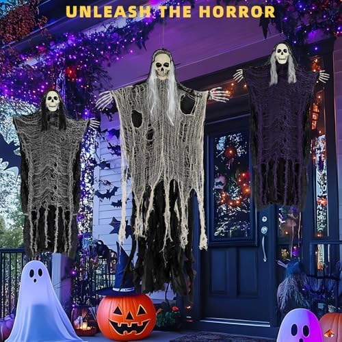 Halloween Decorations Outdoor/Indoor,Set of 3 Scary Hanging Ghosts