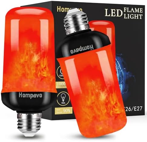 Hompavo 【Upgraded】 Flame Light Bulbs for Home Decor with Upside Down Effect