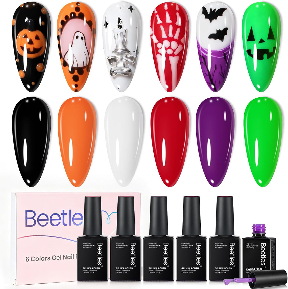 Beetles Halloween Gel Nail Polish Set - Halloween Spell, Fall Gel Polish