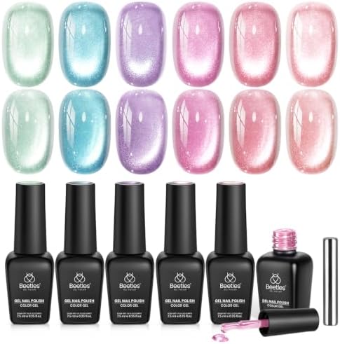 Beetles Halloween Box Cat Eye Gel Nail Polish Set, Witch Potion 6 Colors