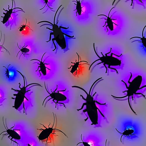 DR.DUDU 36 Pack Halloween Wall Decor Light up Spiders, Purple