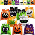 JOYIN 108 PCS Halloween Drawstring Treat Bags with 9 Character Designs, Mini Halloween Goodie Candy Bags, Plastic Gift Bag Bulk for Kids Boys Girls Trick or Treating, Party Favor Supplies