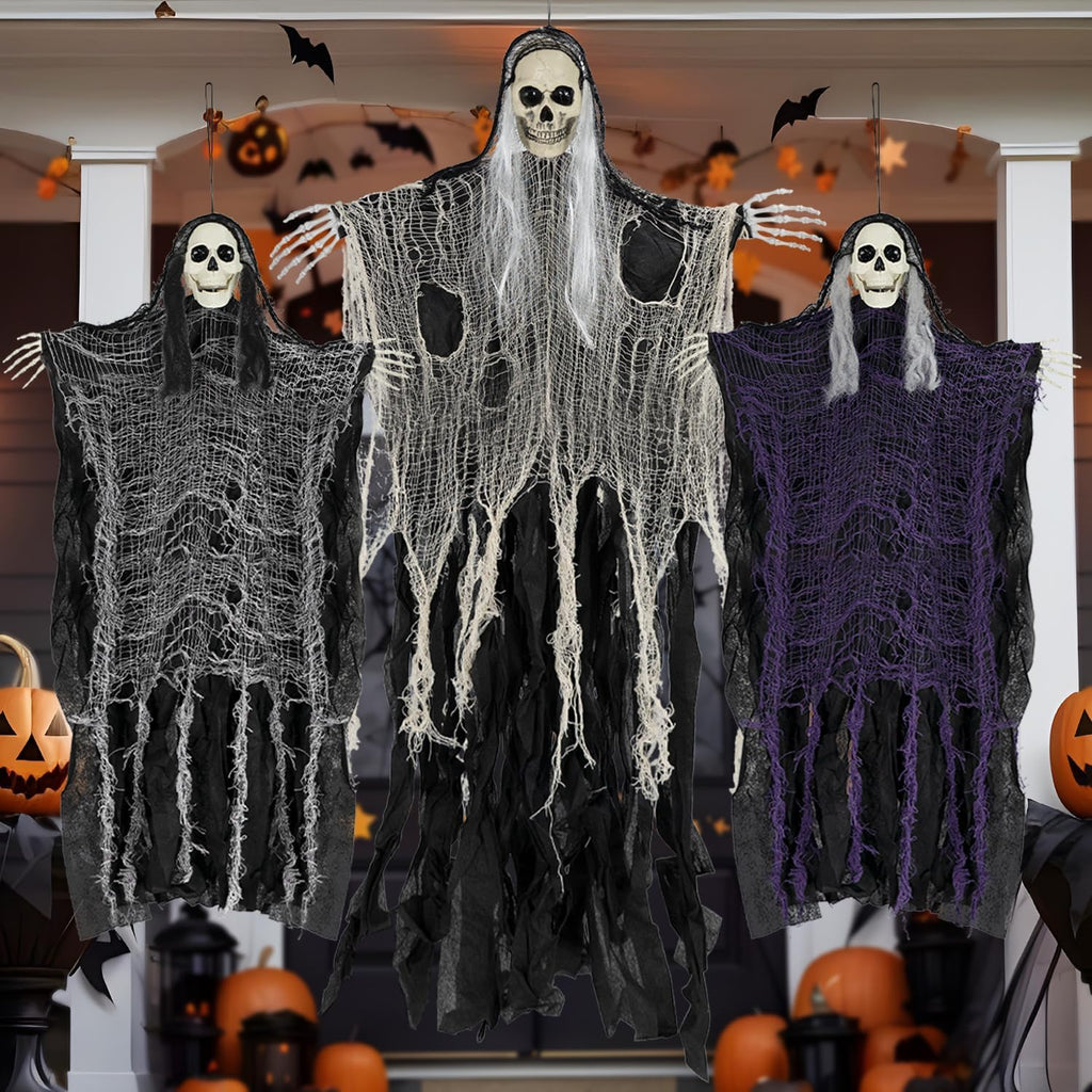 Halloween Decorations Outdoor/Indoor,Set of 3 Scary Hanging Ghosts