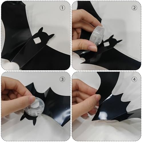 TW SHINE 40 PCS Halloween Bats Wall Stickers Decor, Removable PVC Lighted 3D Bats Wall Stickers Assorted Size, Halloween Decorations for Indoor Outdoor Home Window Party Supplies