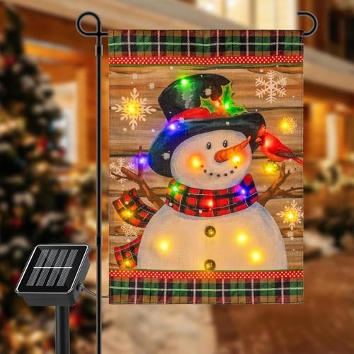 Lighted Halloween Garden Flag,12x18 Inch Solar Powered Yard Flag