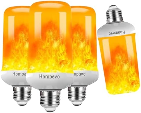 Hompavo 【Upgraded】 Flame Light Bulbs for Home Decor with Upside Down Effect