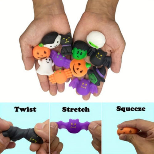 36Pcs Halloween Kawaii Squishies Treasure Box Mini Mochi Squishy Squeeze Toys Stress Reliever Anxiety Packs for Kids Halloween Party Favors (Halloween)