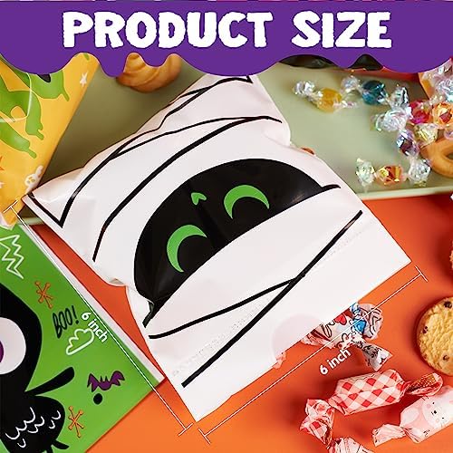 JOYIN 108 PCS Halloween Drawstring Treat Bags with 9 Character Designs, Mini Halloween Goodie Candy Bags, Plastic Gift Bag Bulk for Kids Boys Girls Trick or Treating, Party Favor Supplies