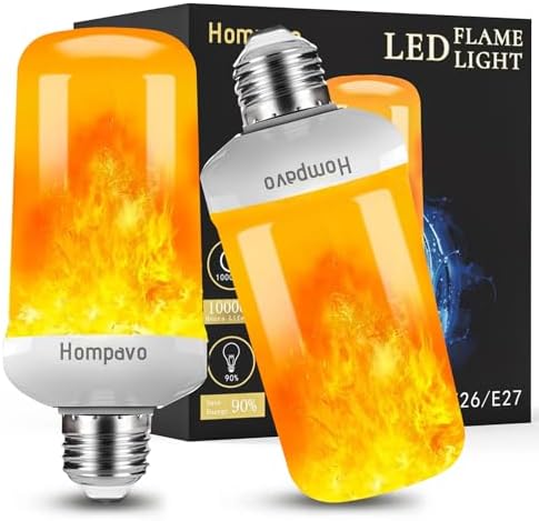 Hompavo 【Upgraded】 Flame Light Bulbs for Home Decor with Upside Down Effect