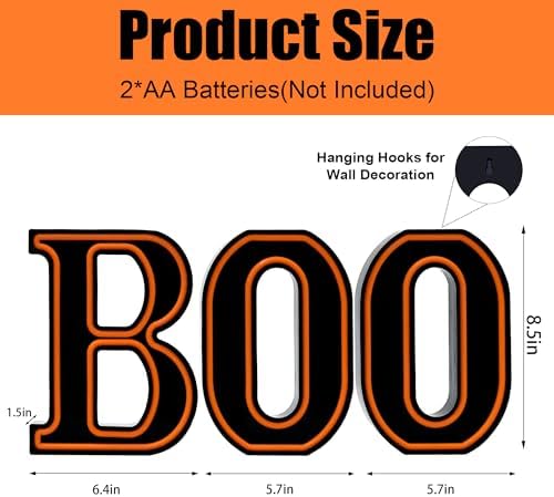 Halloween Decorations– BOO Light Up Sign for Halloween Decor Indoor