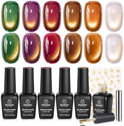 Beetles Halloween Box Cat Eye Gel Nail Polish Set, Witch Potion 6 Colors